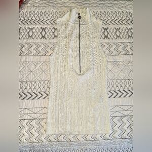 Sleeveless Cream Top with Zipper